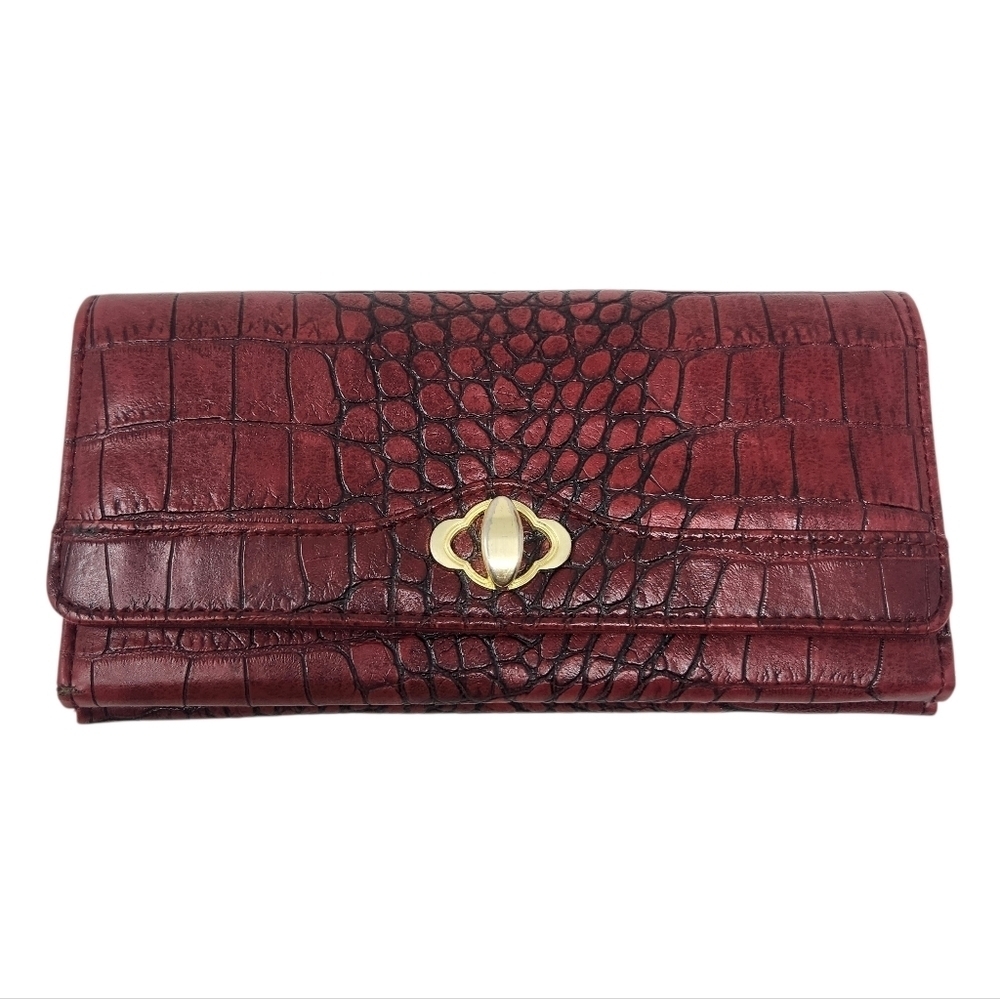 Unbranded Women's Red Alligator/Crocodile Design Faux Leather Wallet (One Size)